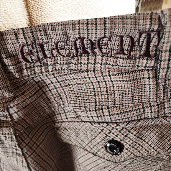 Element Plaid Cropped Pants Size 5–Preppy Skater Girl Capris, Greyish/Tan Check - Picture 4 of 9